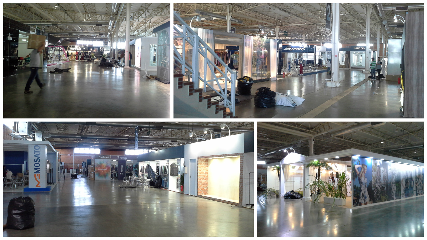 Montagem da Fenin Fashion em Gramado (RS).